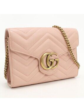 Gucci GG Marmont Chain Wallet Quilted Leather